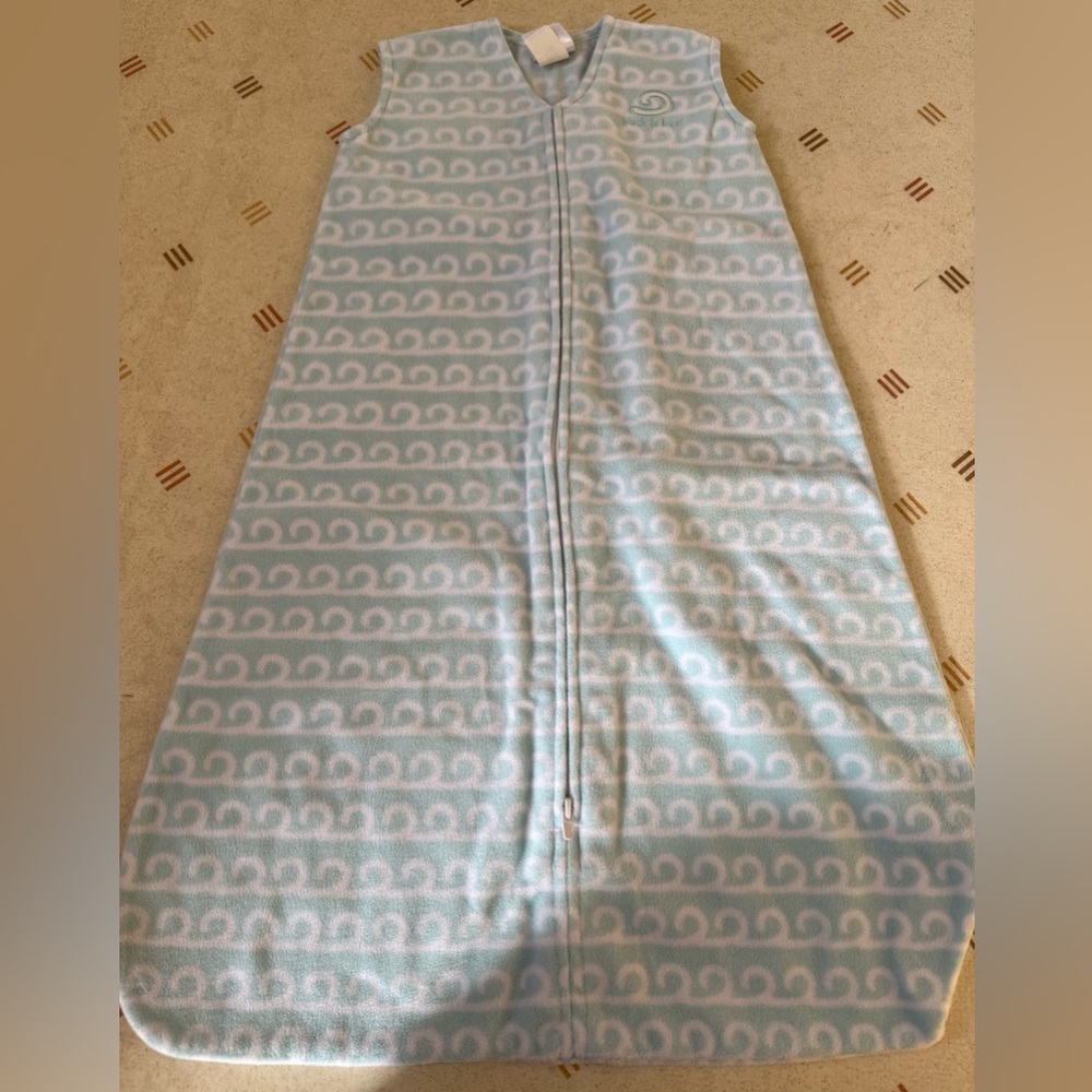 Halo Blue and White Swaddle Blanket